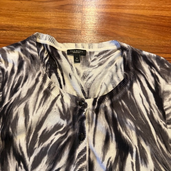 Talbots Marbled Knit Button-Front Cardigan – Size M - Picture 4 of 8